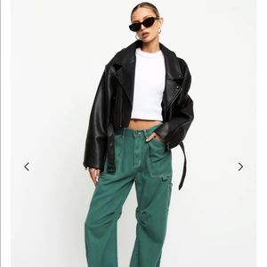 Lioness Black Staten Island Leather Jacket